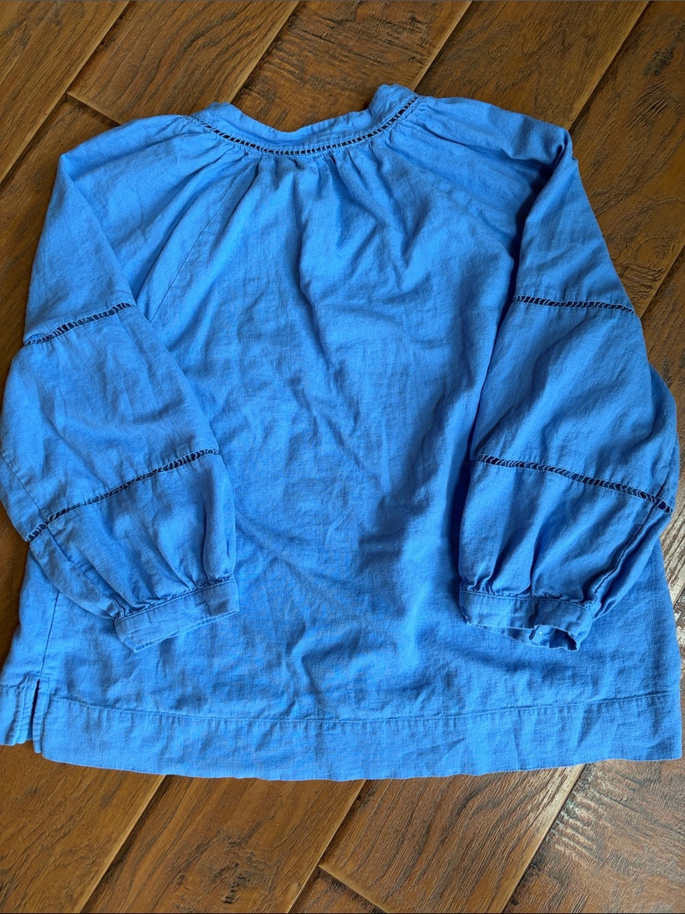 LOFT Sky Blue Peasant Blouse - Size Large - Picture 7 of 9